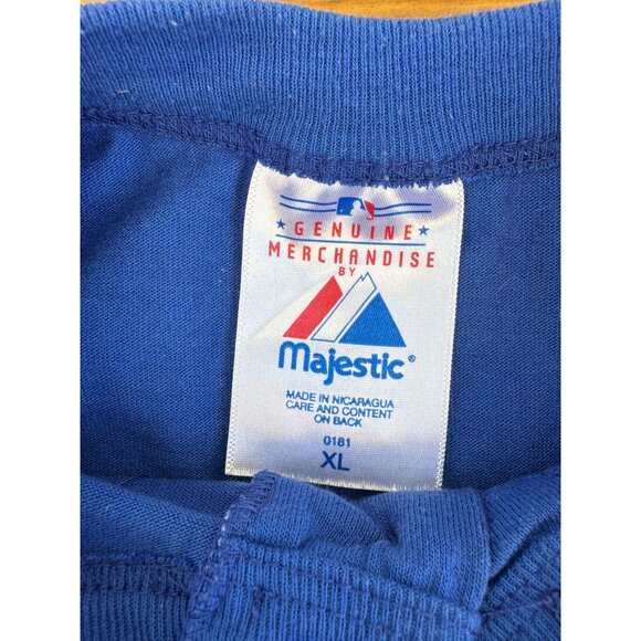 Majestic Chicago Cubs Blue Button Henley T-Shirt XL Genuine Merchandise MINT! - Picture 2 of 7
